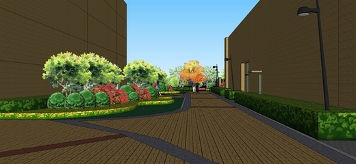 精品工厂详细景观设计SU模型[原创]