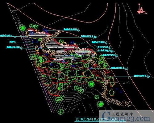 公园景观cad系列 乐清某公园景观设计施工图下载 30.77m,zip格式 园林工程