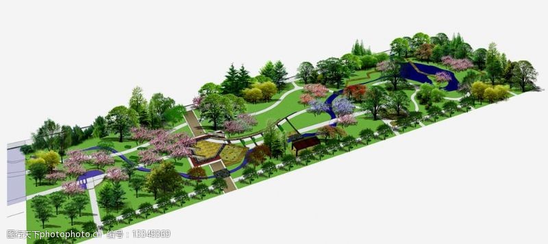 公园植物景观图片素材