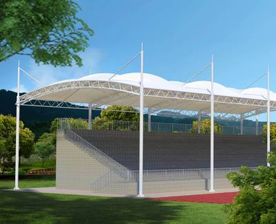 酒泉敦煌大门出入口张拉膜大棚常用款式及景观设计工程