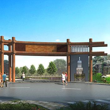 好看的农村大门效果图与新颖的工厂景观小区别墅大门设计方案